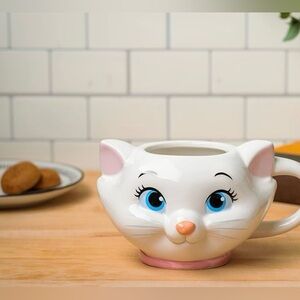 DISNEY Marie the kitty Ceramic Mug - White and Pink